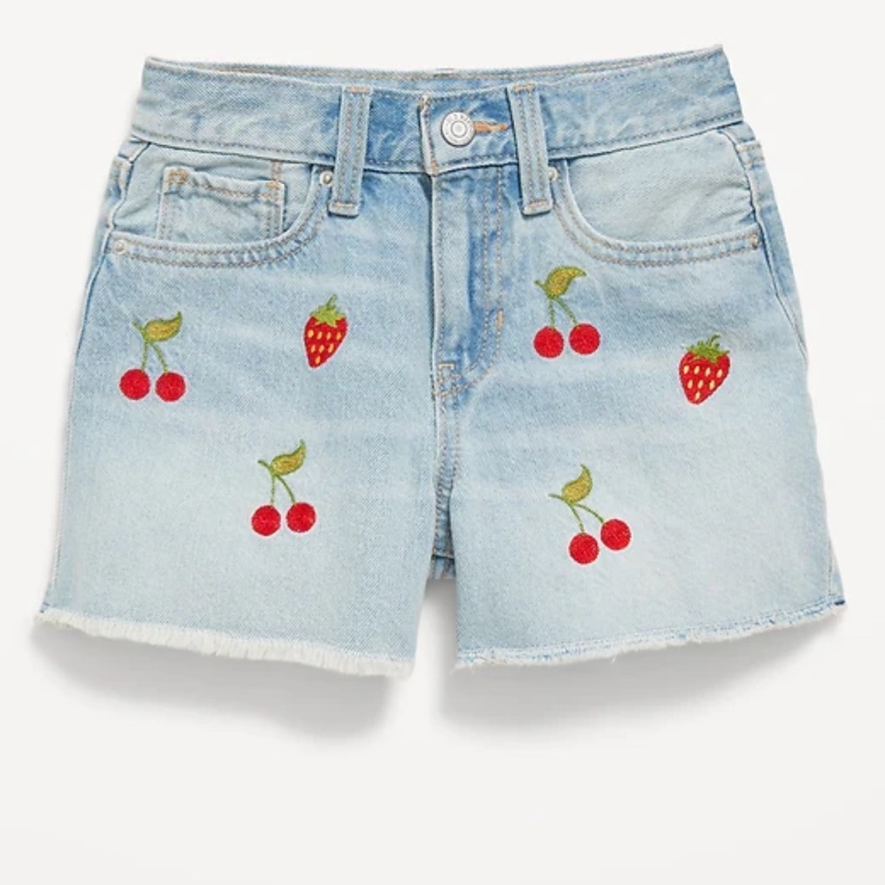 Embroidered denim shorts for girls 100% cotton